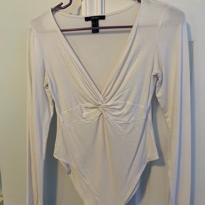 White long-sleeve body suit